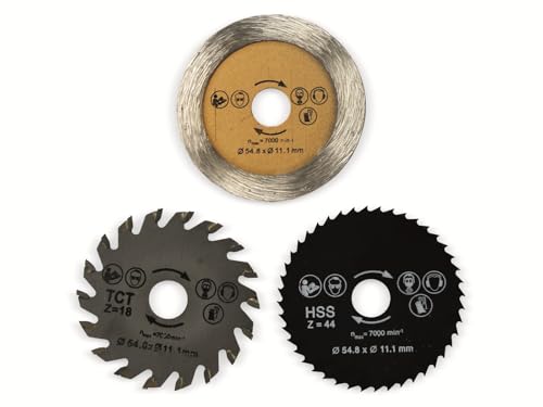 DAYTOOLS Mini-Sägeblätter SB-54.8-3, 54,8 mm, 3-teilig von daytools
