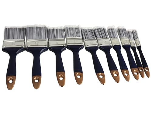 Hochwertiges DAYTOOLS Pinsel-Set PS-10 | 5 Verschiedene Breiten | 2 Pinsel in jeder Breite | Aus langlebigen Kunststoff | 12,5 mm bis 63 mm | Inkl. Aufbewahrungstasche von daytools