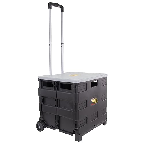 dbest products Quik Cart Faltbare Rollkiste auf Rollen für Lehrer, Tragetasche, 36,3 kg Kapazität, aus robustem Kunststoff und als Sitz verwendet, Grau dbest products Quik Cart Faltbare Rollkiste auf Rollen für Lehrer, Tragetasche, 36,3 kg Kapazität, aus robustem Kunststoff und als Sitz verwendet, Grau von dbest products