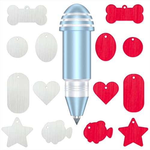 Gravurspitze für Cricut Joy, mit 2 Farben und 7 schönen Blanko-Etiketten, Form von Hundeknochen, Herz, Kreis, Stern, Fisch, oval, rechteckig Gravurspitze für Cricut Joy, mit 2 Farben und 7 schönen Blanko-Etiketten, Form von Hundeknochen, Herz, Kreis, Stern, Fisch, oval, rechteckig von dbwhole