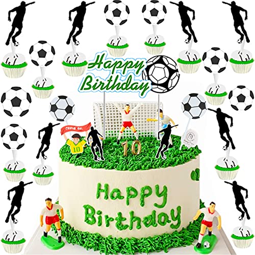 37-Stück Fußball-Cupcake-Toppern, Sport-Party-Dekorationen, Fußballfiguren Kuchen Toppers, Fußball Party Dekoration, Geeignet für Geburtstagsfeier-Dekoration, Babyparty, Kuchendekoration 37-Stück Fußball-Cupcake-Toppern, Sport-Party-Dekorationen, Fußballfiguren Kuchen Toppers, Fußball Party Dekoration, Geeignet für Geburtstagsfeier-Dekoration, Babyparty, Kuchendekoration von dcas