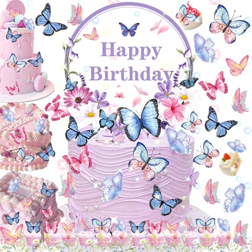 dcas 49 Stück Happy Birthday Tortendeko Lila Schmetterling, Schmetterling Kuchen Deko Cupcake Topper, Schmetterling Theme Party Kuchen Deko, DIY schmetterlings kuchendeko,Für Hochzeiten Jubiläen(Lila) dcas 49 Stück Happy Birthday Tortendeko Lila Schmetterling, Schmetterling Kuchen Deko Cupcake Topper, Schmetterling Theme Party Kuchen Deko, DIY schmetterlings kuchendeko,Für Hochzeiten Jubiläen(Lila) von dcas
