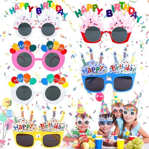 dcas 6 Stück Brille Happy Birthday, Party Novel Sonnenbrille, Party Sonnenbrille, Lustige Spaßbrillen für Geburtstag, Zum Geburtstag Party Photo Booth Requisiten, Geeignet für Erwachsene und Kinder dcas 6 Stück Brille Happy Birthday, Party Novel Sonnenbrille, Party Sonnenbrille, Lustige Spaßbrillen für Geburtstag, Zum Geburtstag Party Photo Booth Requisiten, Geeignet für Erwachsene und Kinder von dcas