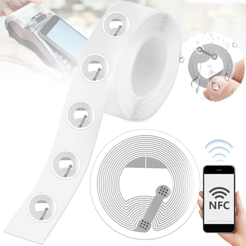 dcas 80 Stück Nfc Etikett, 25mm Nfc Etikett, Speicher Nfc Chip Tag, Wasserdichte Nfc Aufkleber, Rund Nfc Tag Wiederbeschreibbar Kompatibel, Ios Kompatibel Nfc Etikett, Nfc Etikett 144 Byte (1Ms) von dcas