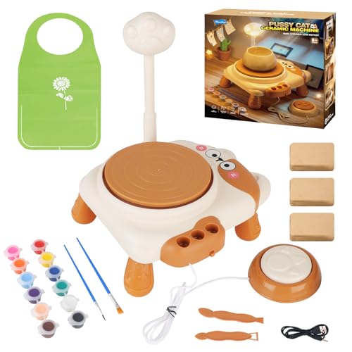 deAO Töpferset für Kinder, Töpferstudio mit Ton Lufttrocknend, Töpferscheibe Elektrisch, Keramik Bemalen Set, Pottery Wheel Kits für Kinder ab 8 9 10 11 Jahren deAO Töpferset für Kinder, Töpferstudio mit Ton Lufttrocknend, Töpferscheibe Elektrisch, Keramik Bemalen Set, Pottery Wheel Kits für Kinder ab 8 9 10 11 Jahren von deAO