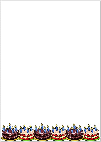 Briefpapier Geburtstag DIN A4 - Papier für Einladungen - 20 Blatt - Motiv Nr. 033 | 80g/m² von deLuxeTuning.de