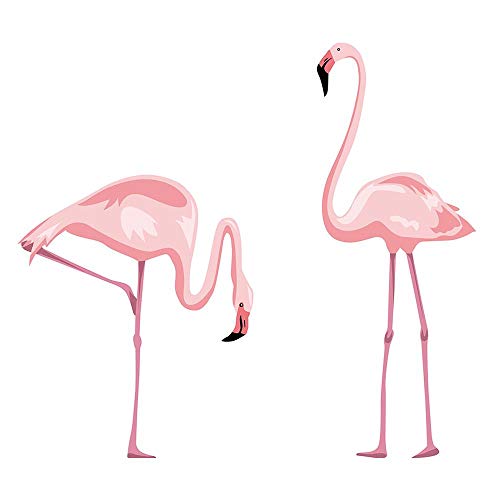decalmile Rosa Flamingo Wandtattoo Vinyl Peel und Stick Herausnehmbar Wandaufkleber für Kinderzimmer Schlafzimmer Wohnzimmer von decalmile