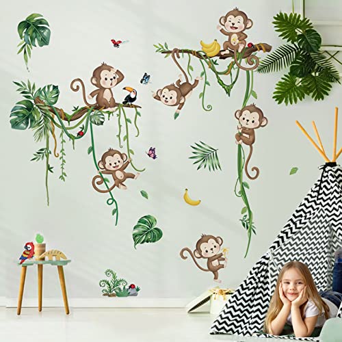 decalmile Wandtattoo Affen Dschungel Tiere Reben Wandaufkleber Affen Baum Zweige Blätter Wandsticker Kinderzimmer Babyzimmer Schlafzimmer Wanddeko decalmile Wandtattoo Affen Dschungel Tiere Reben Wandaufkleber Affen Baum Zweige Blätter Wandsticker Kinderzimmer Babyzimmer Schlafzimmer Wanddeko von decalmile