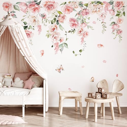 decalmile Wandtattoo Blumen Rosa Groß Wandaufkleber Pfingstrosen Hängende Rebe Blüten Blumen Wandsticker Kinderzimmer Mädchen Wohnzimmer Schlafzimmer Wanddeko decalmile Wandtattoo Blumen Rosa Groß Wandaufkleber Pfingstrosen Hängende Rebe Blüten Blumen Wandsticker Kinderzimmer Mädchen Wohnzimmer Schlafzimmer Wanddeko von decalmile