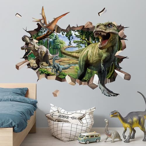 decalmile Wandtattoo Dinosaurier 3D Wanddurchbruch Wandaufkleber Jurassic World Dino Wandsticker Junge Wohnzimmer Schlafzimmer Kinderzimmer Wanddeko decalmile Wandtattoo Dinosaurier 3D Wanddurchbruch Wandaufkleber Jurassic World Dino Wandsticker Junge Wohnzimmer Schlafzimmer Kinderzimmer Wanddeko von decalmile