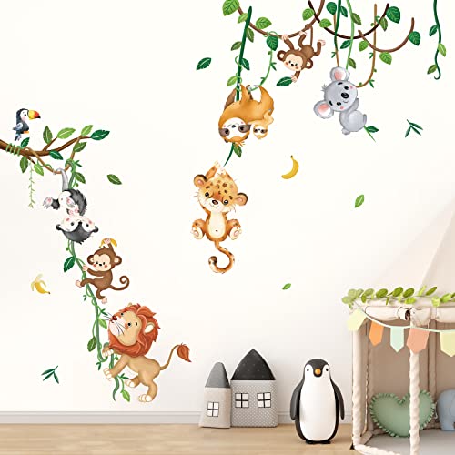 decalmile Wandtattoo Dschungel Tiere Reben Wandaufkleber Löwe Affen Koala Tiere Wandsticker Kinderzimmer Babyzimmer Schlafzimmer Wanddeko decalmile Wandtattoo Dschungel Tiere Reben Wandaufkleber Löwe Affen Koala Tiere Wandsticker Kinderzimmer Babyzimmer Schlafzimmer Wanddeko von decalmile