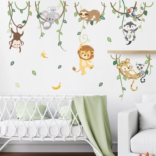 decalmile Wandtattoo Dschungel Tiere Reben Wandsticker Tiere Löwe Affe Koala Wandsticker Kinderzimmer Babyzimmer Schlafzimmer Wanddeko decalmile Wandtattoo Dschungel Tiere Reben Wandsticker Tiere Löwe Affe Koala Wandsticker Kinderzimmer Babyzimmer Schlafzimmer Wanddeko von decalmile