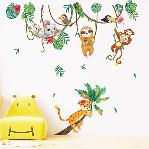 decalmile Wandtattoo Dschungel Tiere Wandaufkleber Affen mit Reben Koala Faultier Wandsticker Babyzimmer Kinderzimmer Schlafzimmer Wanddeko decalmile Wandtattoo Dschungel Tiere Wandaufkleber Affen mit Reben Koala Faultier Wandsticker Babyzimmer Kinderzimmer Schlafzimmer Wanddeko von decalmile