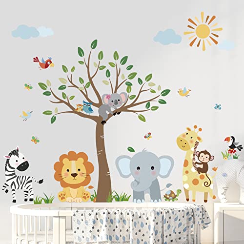 decalmile Wandtattoo Dschungel Waldtiere Baum Wandaufkleber Elefant AFFE Giraffe Koala Wandsticker Babyzimmer Kinderzimmer Schlafzimmer Wanddeko decalmile Wandtattoo Dschungel Waldtiere Baum Wandaufkleber Elefant AFFE Giraffe Koala Wandsticker Babyzimmer Kinderzimmer Schlafzimmer Wanddeko von decalmile