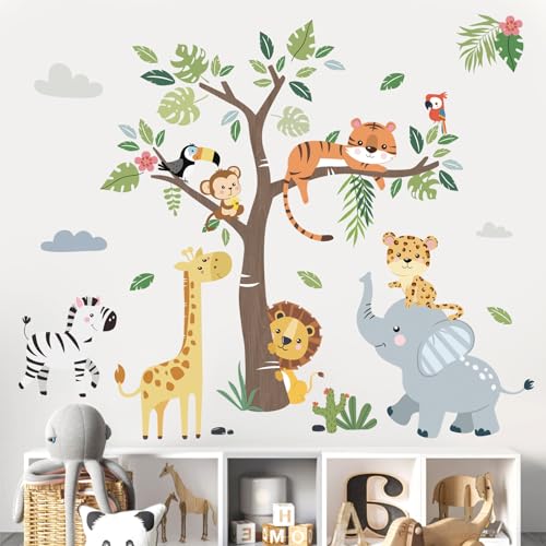 decalmile Wandtattoo Dschungel Waldtiere Baum Wandaufkleber Safari Elefant Giraffe Löwe Wandsticker Babyzimmer Kinderzimmer Schlafzimmer Wanddeko decalmile Wandtattoo Dschungel Waldtiere Baum Wandaufkleber Safari Elefant Giraffe Löwe Wandsticker Babyzimmer Kinderzimmer Schlafzimmer Wanddeko von decalmile