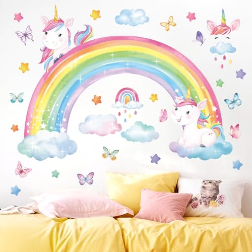 decalmile Wandtattoo Regenbogen Einhorn Kinderzimmer Wandaufkleber Schmetterlinge Wolken Sterne Wandsticker Mädchen Schlafzimmer Babyzimmer Kinderzimmer Wanddeko decalmile Wandtattoo Regenbogen Einhorn Kinderzimmer Wandaufkleber Schmetterlinge Wolken Sterne Wandsticker Mädchen Schlafzimmer Babyzimmer Kinderzimmer Wanddeko von decalmile