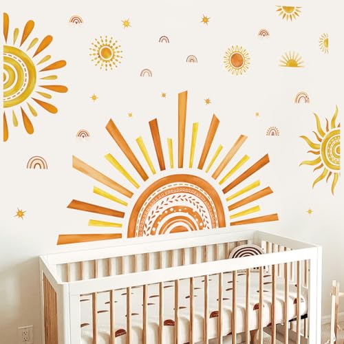 decalmile Wandtattoo Regenbogen Sonne Boho Wandaufkleber Halbe Sonne Regenbogen Mädchen Wandsticker Kinderzimmer Babyzimmer Schlafzimmer Wanddeko decalmile Wandtattoo Regenbogen Sonne Boho Wandaufkleber Halbe Sonne Regenbogen Mädchen Wandsticker Kinderzimmer Babyzimmer Schlafzimmer Wanddeko von decalmile