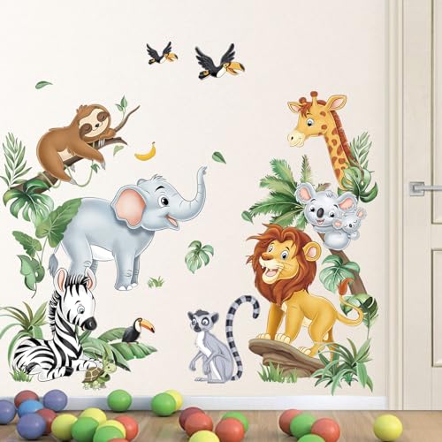 decalmile Wandtattoo Safari Dschungel Tiere Wandaufkleber Elefant Giraffe Löwe Türen Wandsticker Babyzimmer Kinderzimmer Schlafzimmer Türen Wanddeko decalmile Wandtattoo Safari Dschungel Tiere Wandaufkleber Elefant Giraffe Löwe Türen Wandsticker Babyzimmer Kinderzimmer Schlafzimmer Türen Wanddeko von decalmile