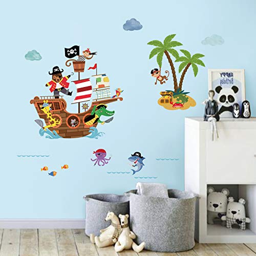 decalmile Wandtattoo Tier Piratenschiff Wandaufkleber Kinderzimmer Jungen Wandsticker Babyzimmer Schlafzimmer Wohnzimmer Wanddekoration decalmile Wandtattoo Tier Piratenschiff Wandaufkleber Kinderzimmer Jungen Wandsticker Babyzimmer Schlafzimmer Wohnzimmer Wanddekoration von decalmile