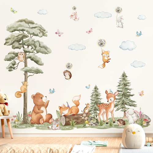 decalmile Wandtattoo Waldtiere Baum Groß Wandaufkleber Bär Hirsch Fuchs Wandsticker Kinderzimmer Babyzimmer Wohnzimmer Wanddeko decalmile Wandtattoo Waldtiere Baum Groß Wandaufkleber Bär Hirsch Fuchs Wandsticker Kinderzimmer Babyzimmer Wohnzimmer Wanddeko von decalmile