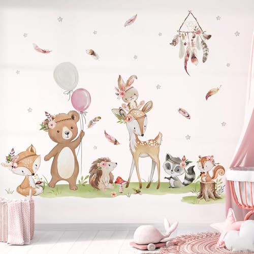 decalmile Wandtattoo Waldtiere Boho Wandaufkleber Hirsch Bär Fuchs Hase Wandsticker Babyzimmer Kinderzimmer Schlafzimmer Wanddeko decalmile Wandtattoo Waldtiere Boho Wandaufkleber Hirsch Bär Fuchs Hase Wandsticker Babyzimmer Kinderzimmer Schlafzimmer Wanddeko von decalmile