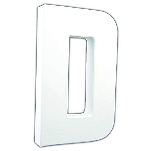 Décopatch AC703Cpack - Packung 3 Träger aus Pappmaché, Buchstabe D, 3x13x20,5 cm, Weiß, 1 Pack von décopatch