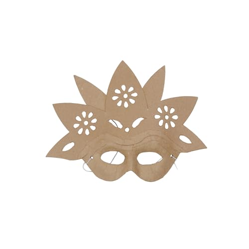 Décopatch AC782Cpack - Packung 2 Masken aus Pappmaché, florales Design, 9x23x22 cm, Braun, 1 Pack von décopatch