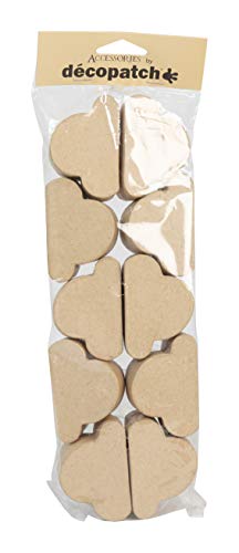 Décopatch EV023C Schachteln aus braunem Pappmaché, 6 x 6 x 3 cm, 10 Stück von décopatch