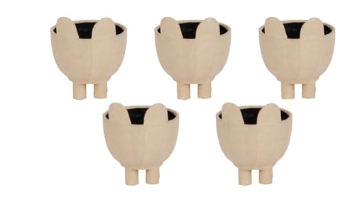 Décopatch HD005Opack - Packung 5 Übertopf - Blumentopf Katze aus Pappmaché, zum Verzieren, 8x8x6 cm, wasserdicht, Kraftbraun, 1 Pack von décopatch