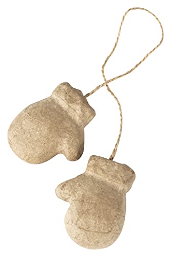 Décopatch NO048C - Handschuhe aus Pappmaché, zum Aufhängen 5cm, für Weihnachtsbaum, einfach zum Verzieren, Kartonbraun, 1 Stück von décopatch