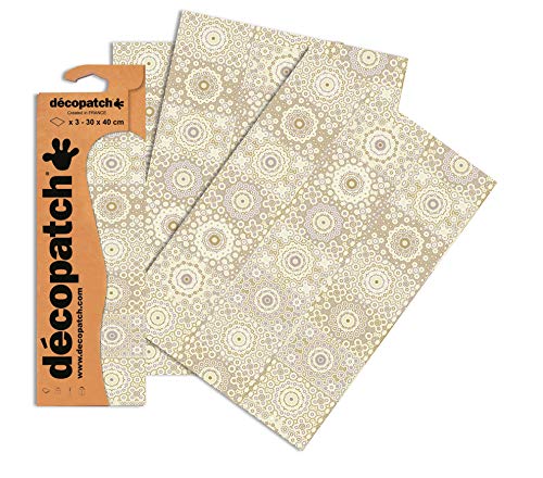 Decopatch Papier No. 638 (gold silber Casablanca, 395 x 298 mm) 3er Pack von décopatch