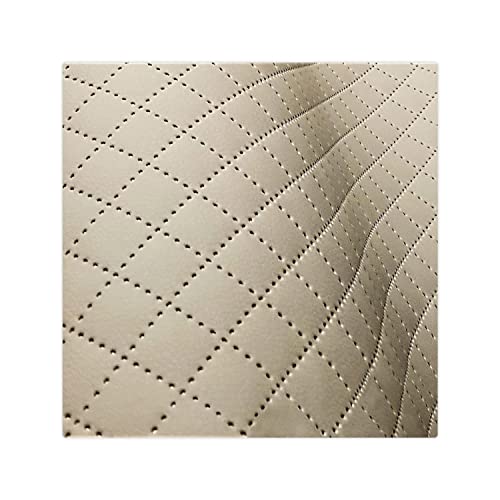 Kunstleder Meterware Stoffe zum Nähen Beige Wasserdichte Polsterung (1 Stk- Breite: 140cm x Länge: 100cm) Polsterstoff Polster für Möbel Schuhe Handtaschen Accessoires & Bastelarbeiten Steppung 2x2 cm von decorwelt