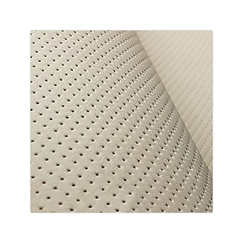 Kunstleder Meterware Stoffe zum Nähen Beige Wasserdichte Polsterung (1 Stk- Breite: 140cm x Länge: 100cm) Polsterstoff Polster für Möbel Schuhe Handtaschen Steppung Perforiert von decorwelt