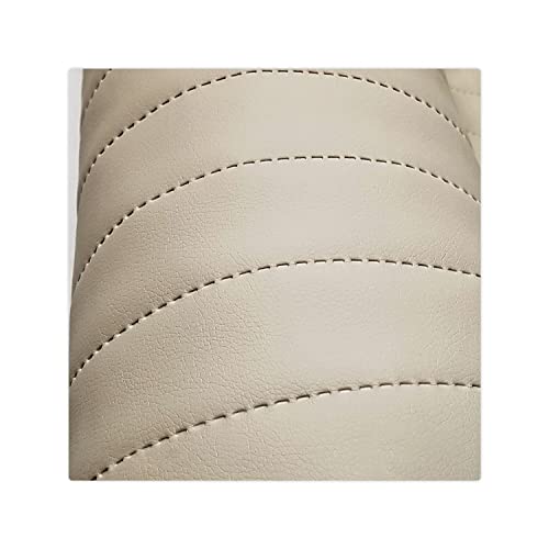 Kunstleder Meterware Stoffe zum Nähen Beige Wasserdichte Polsterung (1 Stk- Breite: 140cm x Länge: 100cm) Polsterstoff Polster für Möbel Schuhe Handtaschen Steppung Streifen alle 5 cm von decorwelt