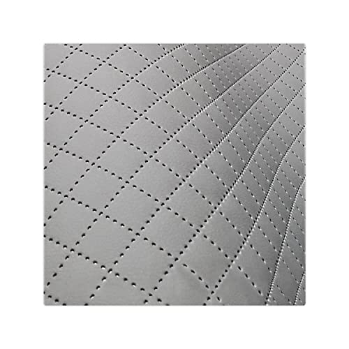 Kunstleder Meterware Stoffe zum Nähen Hellgrau Wasserdichte Polsterung (1 Stk- Breite: 140cm x Länge: 100cm) Polsterstoff Polster für Möbel Schuhe Handtaschen Steppung 2x2 cm von decorwelt