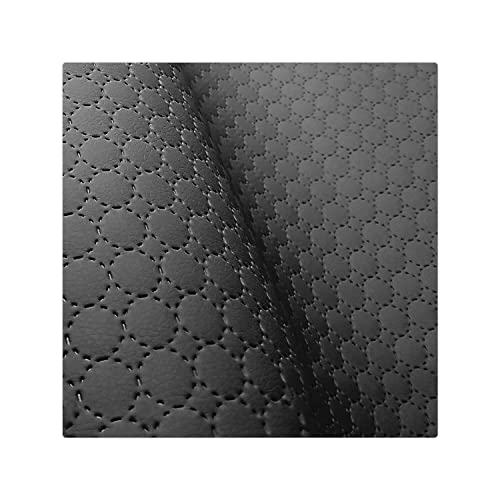 Kunstleder Meterware Stoffe zum Nähen Schwarz Wasserdichte Polsterung (1 Stk- Breite: 140cm x Länge: 100cm) Polsterstoff Polster für Möbel Schuhe Handtaschen Steppung Gepunktet von decorwelt