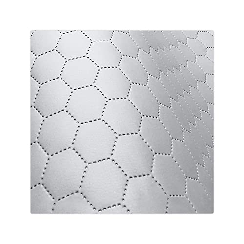 Kunstleder Meterware Stoffe zum Nähen Weiß Wasserdichte Polsterung (1 Stk- Breite: 140cm x Länge: 100cm) Polsterstoff Polster für Möbel Schuhe Handtaschen Steppung Bienenwabe von decorwelt