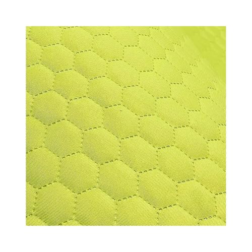 decorwelt Polsterstoff Wasserdicht Oxford 160 cm Meterware Stoffe zum Nähen Outdoor Steppung Hexagon Limonka Reißfest von decorwelt