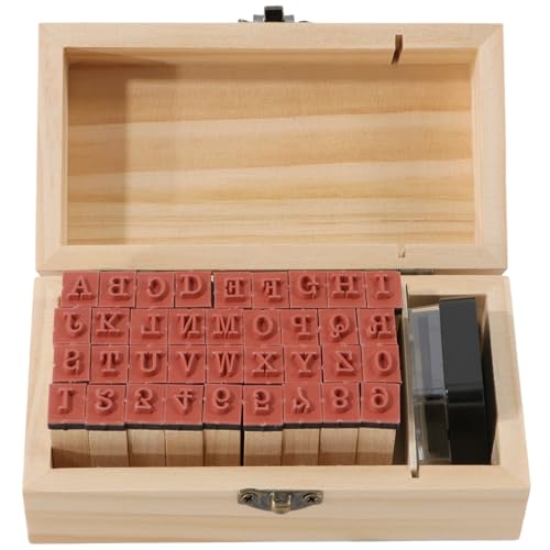 Dedoot Gummistempel mit Holzbox für Töpferei, Vintage-Zahlen- und Buchstabensymbol, Alphabet, Mini-Stempel für Tonhandwerk, Kartenherstellung, Kindermalerei, 36 Stück Dedoot Gummistempel mit Holzbox für Töpferei, Vintage-Zahlen- und Buchstabensymbol, Alphabet, Mini-Stempel für Tonhandwerk, Kartenherstellung, Kindermalerei, 36 Stück von dedoot