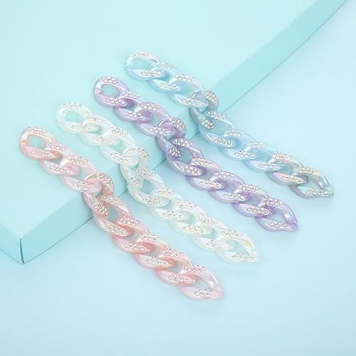 DEEBOW 100PCS 30 * 22MM Strass Acryl Verbindungsringe Große Stecker Twist Link Jump Ring Kette Für DIY Schmuck Armband Machen Zubehör von deebow