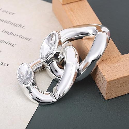 DEEBOW 100PCS 38X30MM ABS Kunststoff Diamant Kette Acryl Verbindungsringe Große Stecker Kunststoff Twist Link Jump Ring Kette für DIY Schmuck Machen von deebow