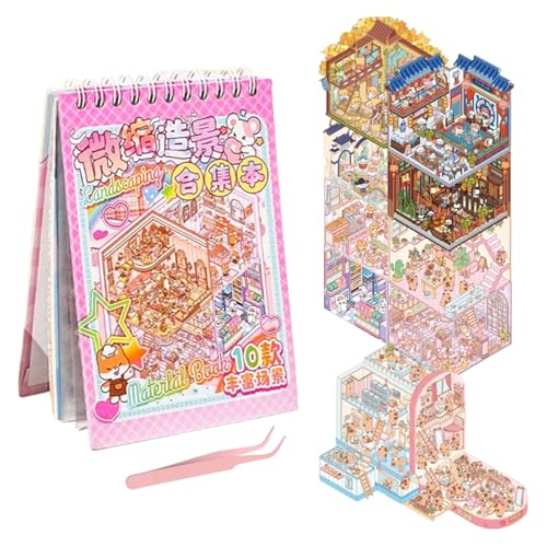 deegbbyi 10 Sets 3D Sticker Scene, DIY 3d House Stickers, Miniatur Haus Sticker, mit Tweezer, Hausaufkleber Set von Bäckerei Buchhandlung Restaurant, für Jungen und Mädchen deegbbyi 10 Sets 3D Sticker Scene, DIY 3d House Stickers, Miniatur Haus Sticker, mit Tweezer, Hausaufkleber Set von Bäckerei Buchhandlung Restaurant, für Jungen und Mädchen von deegbbyi