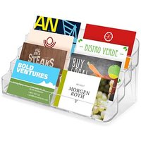 deflecto Visitenkartenhalter glasklar, für pro Fach bis zu 50 Visitenkarten von deflecto