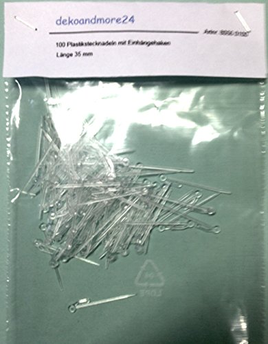 dekoandmore24 100 Transparente Gardinen-Stecknadeln mit Einhängehaken, Klassisch, Kunststoff dekoandmore24 100 Transparente Gardinen-Stecknadeln mit Einhängehaken, Klassisch, Kunststoff von dekoandmore24