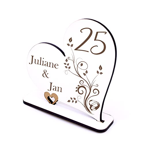 Dekolando Silberhochzeit Deko Herz 25 Jahre Jubiläum personalisiert 25er Hochzeitstag Aufsteller Tischdeko Hochzeit Schild Geldgeschenk Tischaufsteller 15 x 15 cm Dekolando Silberhochzeit Deko Herz 25 Jahre Jubiläum personalisiert 25er Hochzeitstag Aufsteller Tischdeko Hochzeit Schild Geldgeschenk Tischaufsteller 15 x 15 cm von dekolando