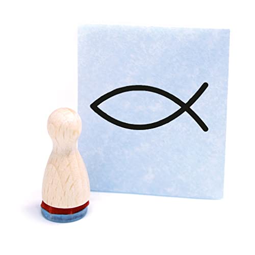 Ministempel Christenfisch Fisch Ichthys - kleiner Holzstempel mini Motivstempel Kegel Figur Ø12 mm von dekolando