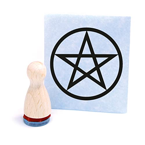 Ministempel Pentagramm - kleiner Holzstempel mini Motivstempel Kegel Figur Ø12 mm von dekolando