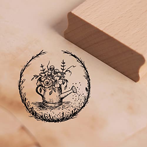 Motivstempel Blumen in Vintage Kanne Stempel Garten 48 x 48 mm Motivstempel Blumen in Vintage Kanne Stempel Garten 48 x 48 mm von dekolando