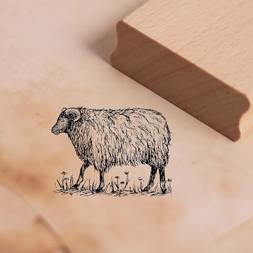 Motivstempel Heidschnucke geht - Schaf Stempel Holzstempel 48 x 36 mm Motivstempel Heidschnucke geht - Schaf Stempel Holzstempel 48 x 36 mm von dekolando
