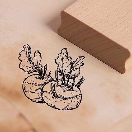 Motivstempel Kohlrabi - Gemüse Stempel Holzstempel 48 x 48 mm von dekolando